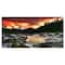 Designart - Rocky Mountain River at Sunset - Extra Large Wall Art Landscape